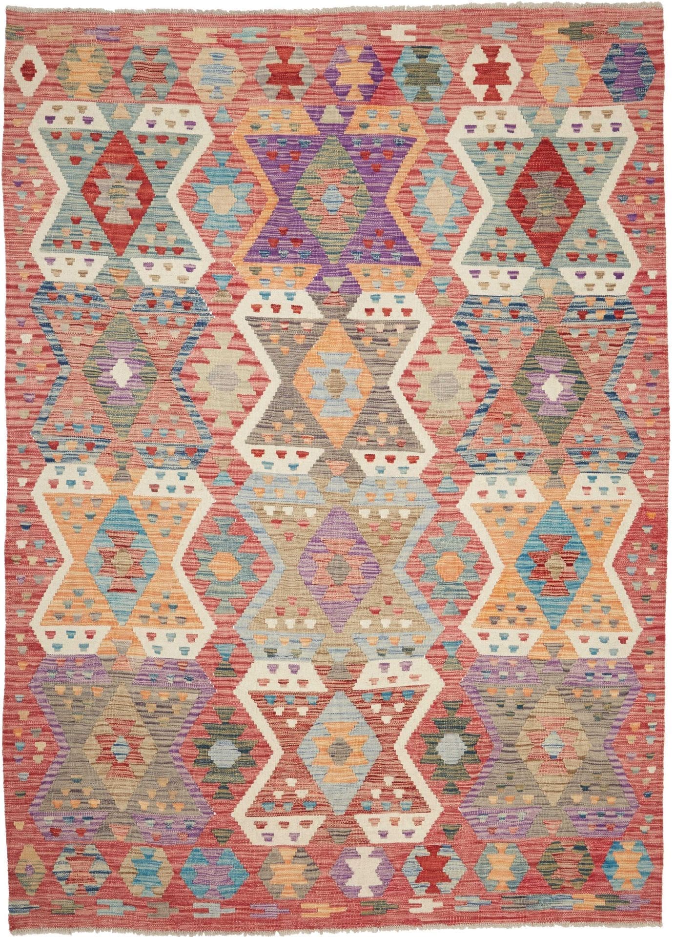 Kelim Teppich 179 x 246 cm, handgewebt, rustikales Design