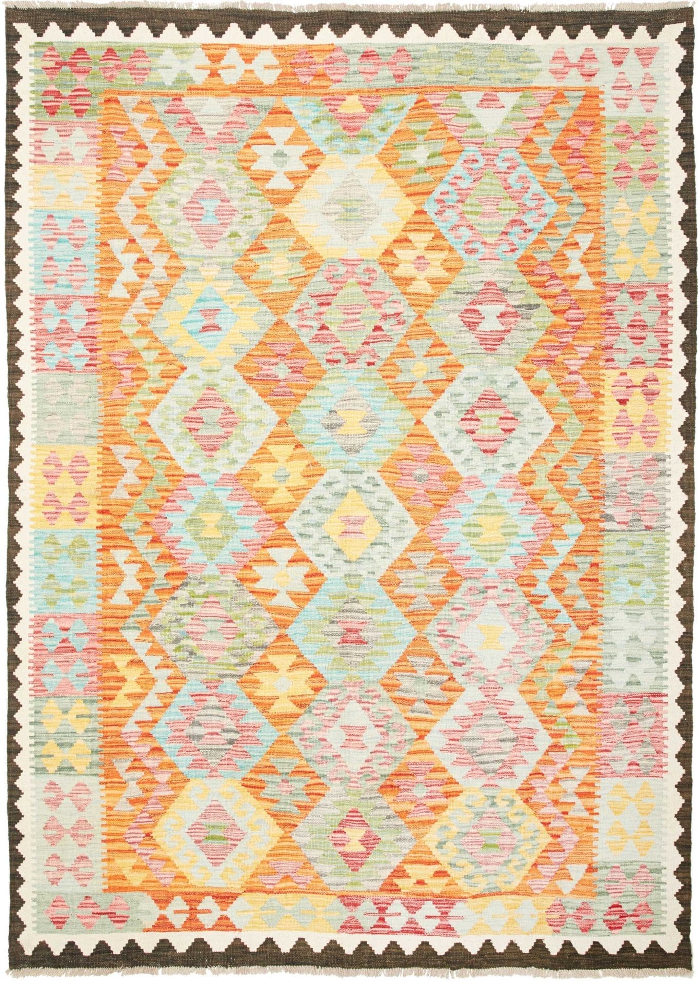 Kelim Teppich 179 x 248 cm aus Schurwolle, handgewebt