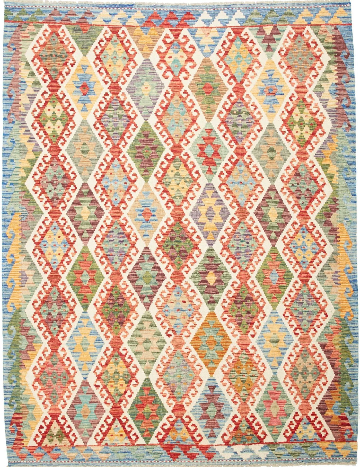 Kelim Teppich 184 x 237cm, Schurwolle, handgewebt, orientalisch