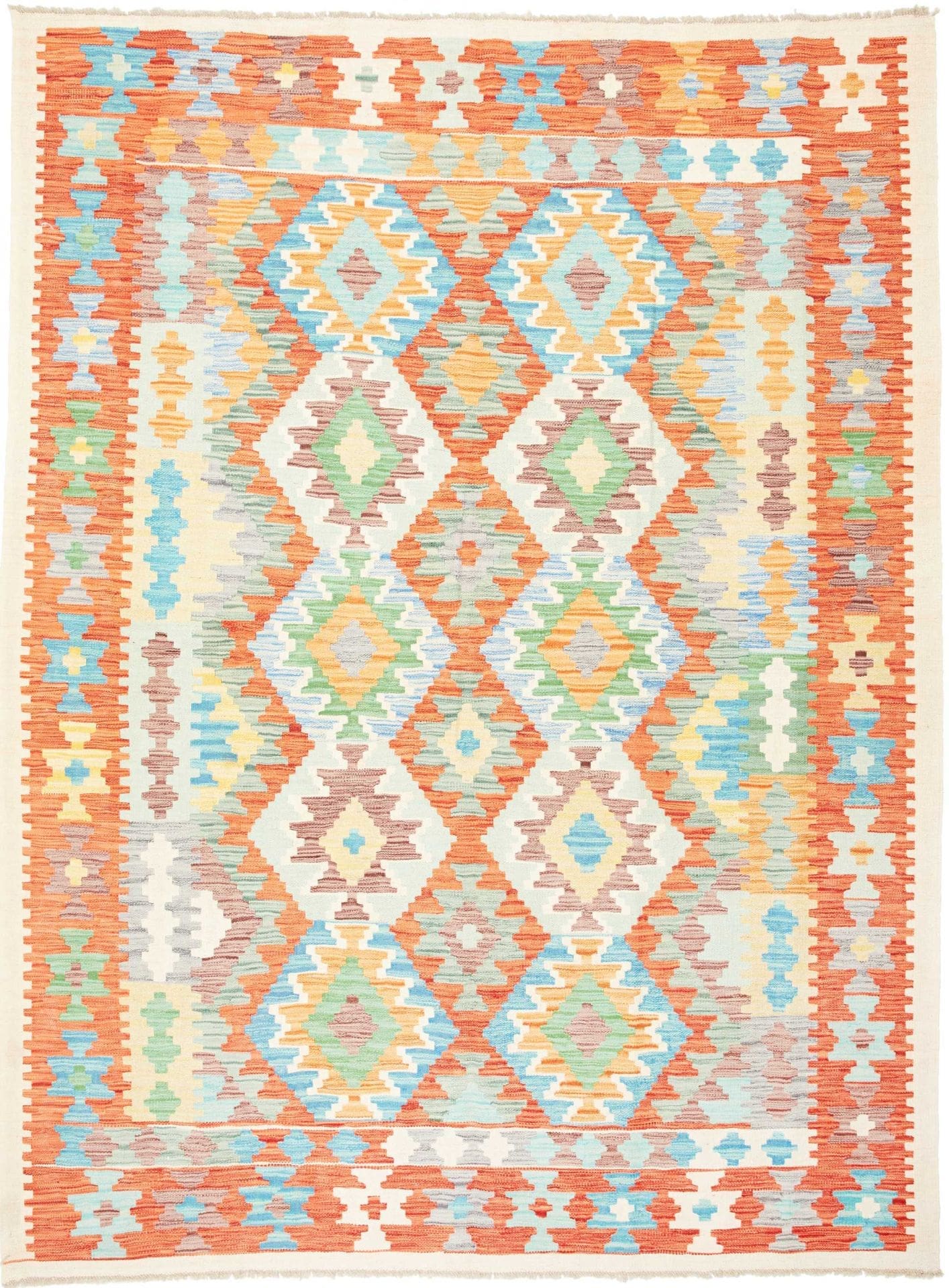 Kelim Teppich 185 x 240 cm aus Schurwolle – handgewebt Orientteppich