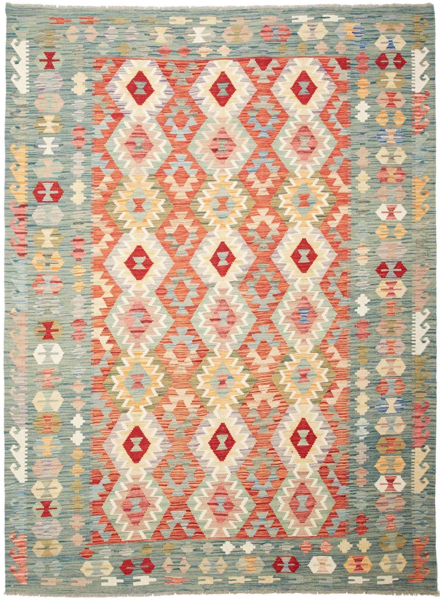 Kelim Teppich 186 x 247 cm - Handgewebt, rustikales Flair