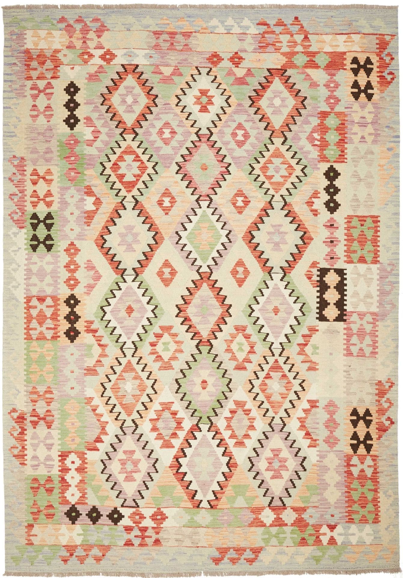 Kelim Teppich 205 x 293cm – Handgewebt, rustikales Flair, Wolle
