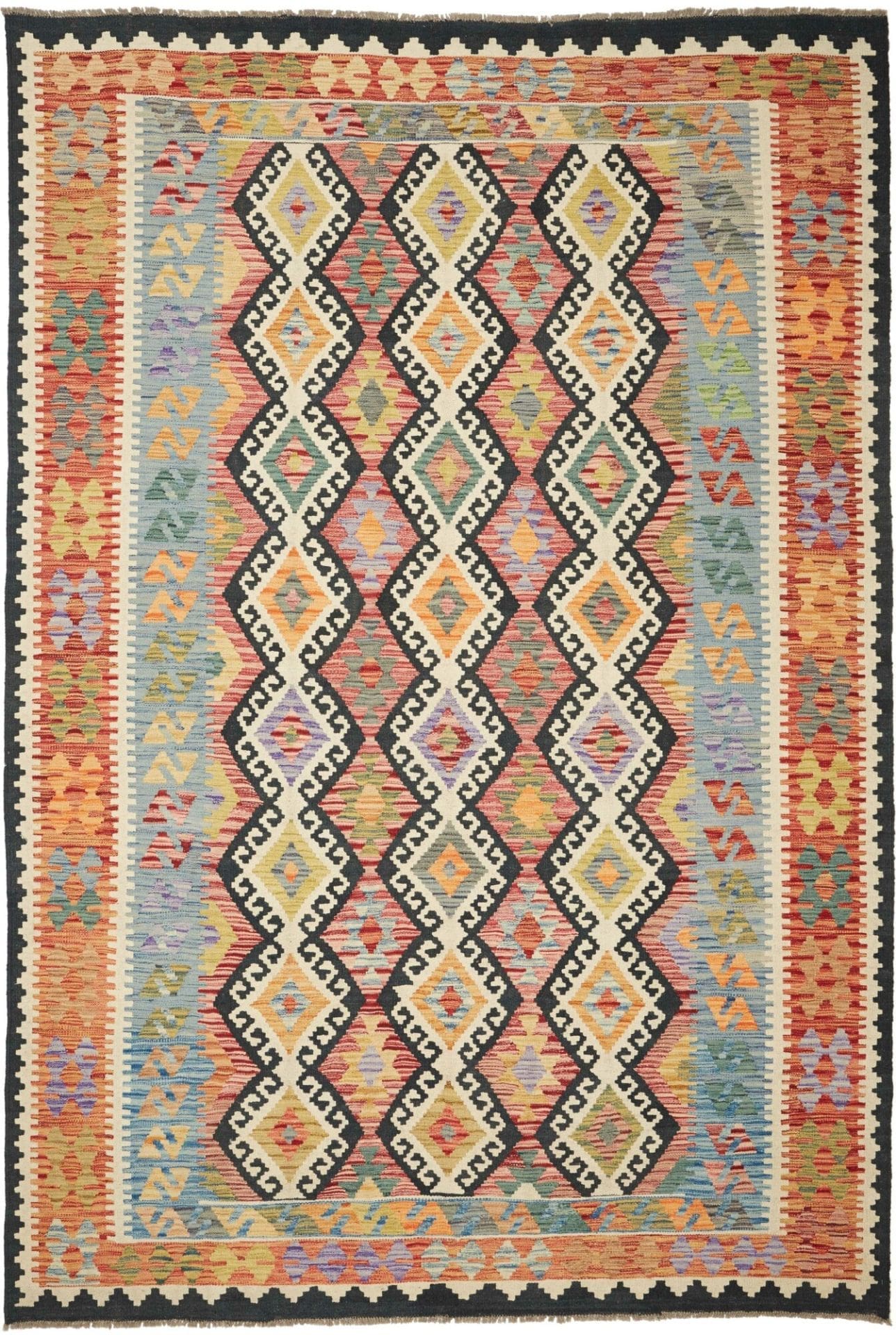 Kelim Teppich 207 x 302 cm – Handgewebt aus Schurwolle, Orientteppich