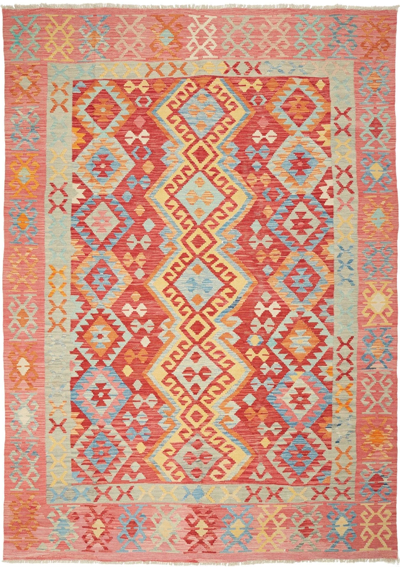 Kelim Teppich 208 x 290 cm - Handgewebt, rustikaler Stil