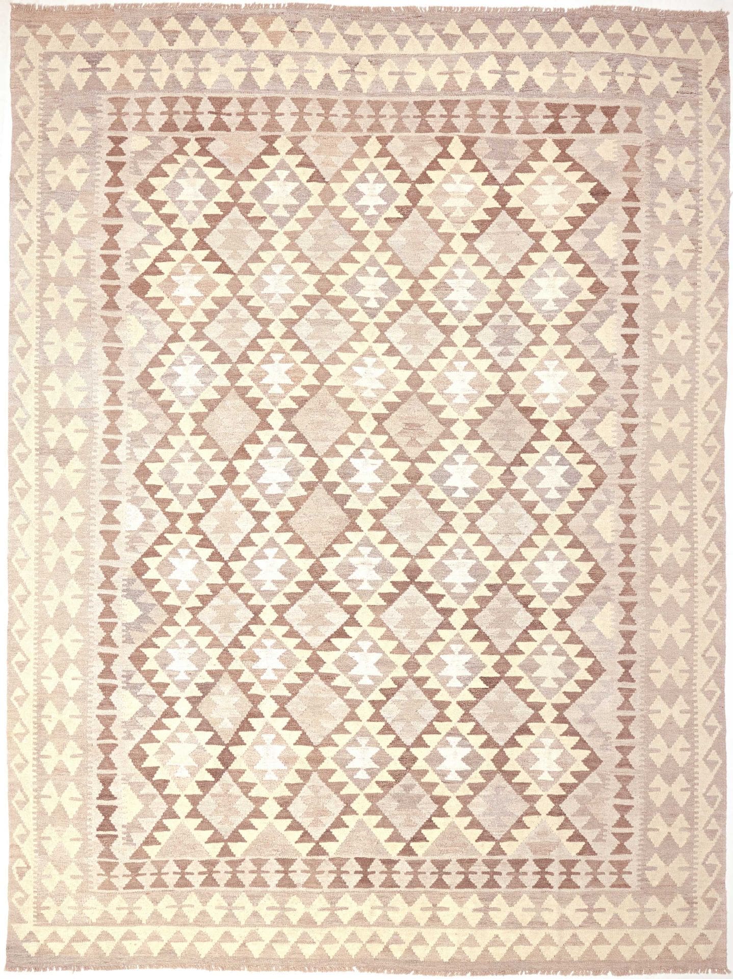 Kelim Teppich 209 x 280cm aus Schurwolle, handgewebt, rustikal