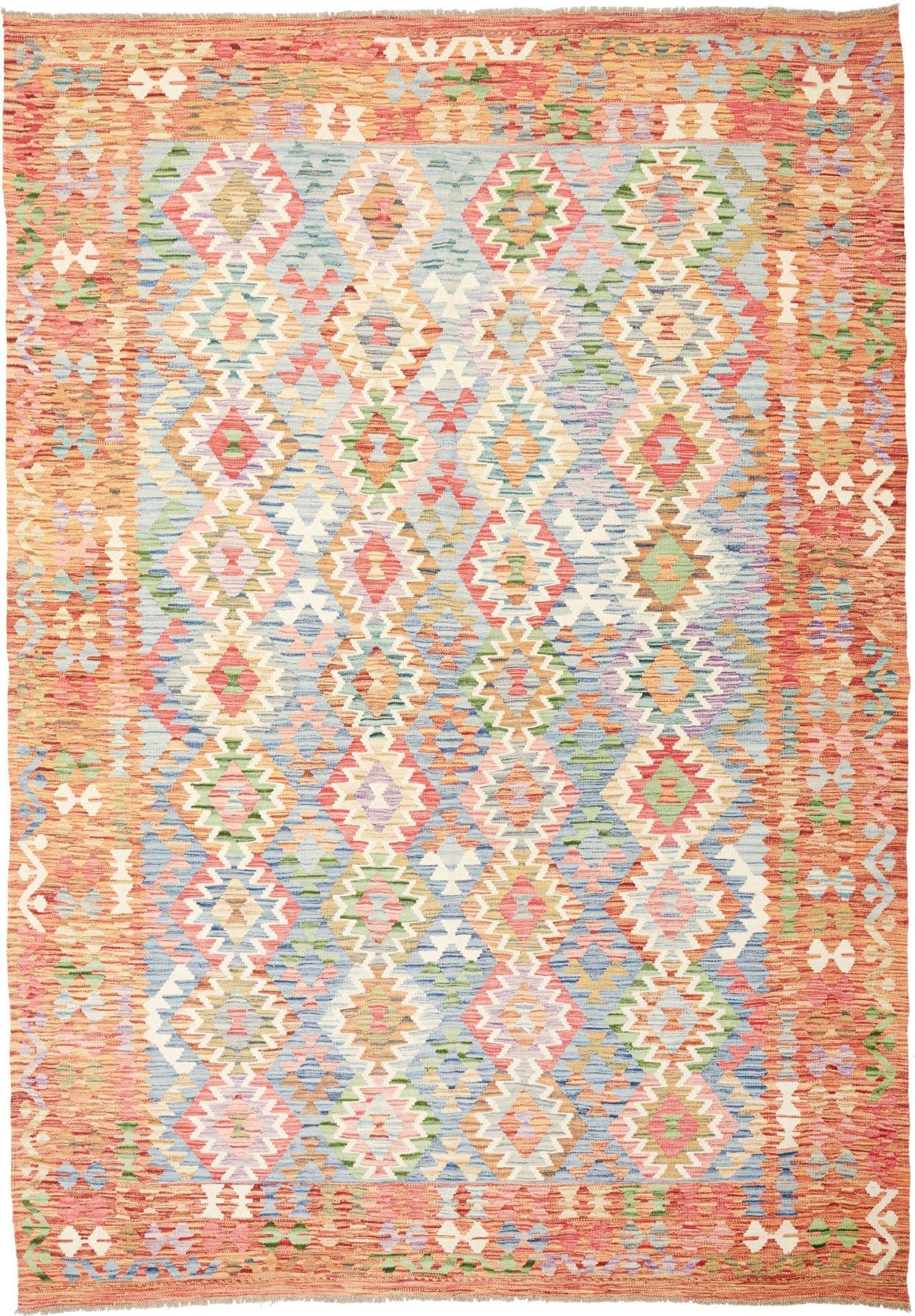 Kelim Teppich 212 x 298 cm – Handgewebt aus Schurwolle, Orientteppich