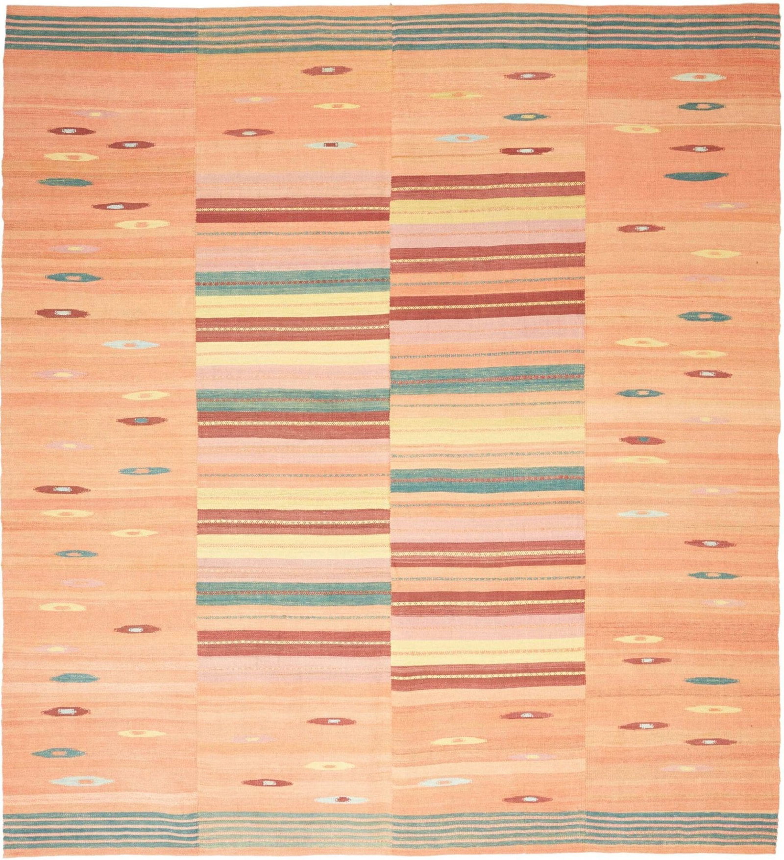 Kelim Teppich 221 x 239 cm, rustikaler Stil, handgewebt