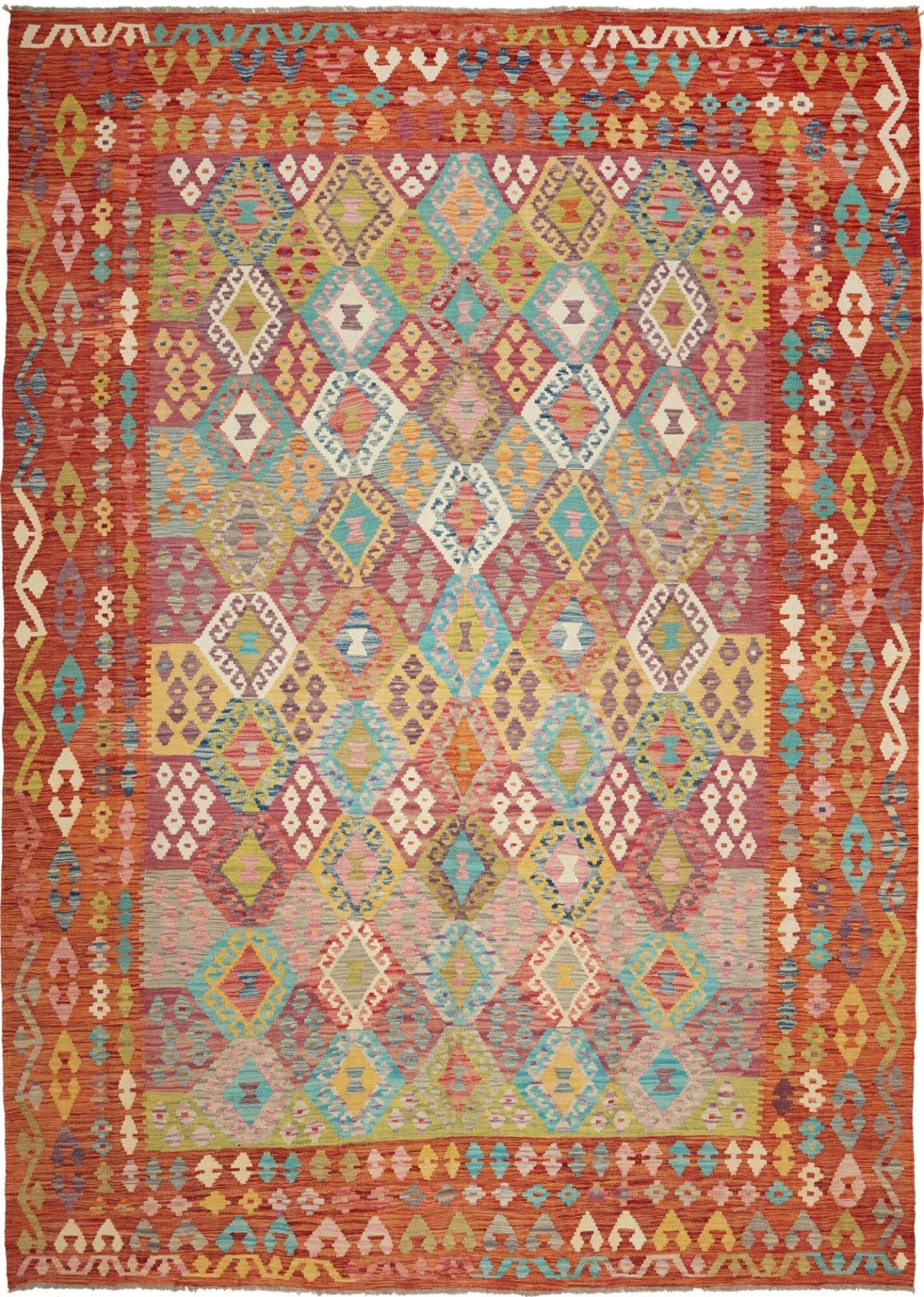 Kelim Teppich 250 x 352 cm – Handgewebt, rustikales Flair