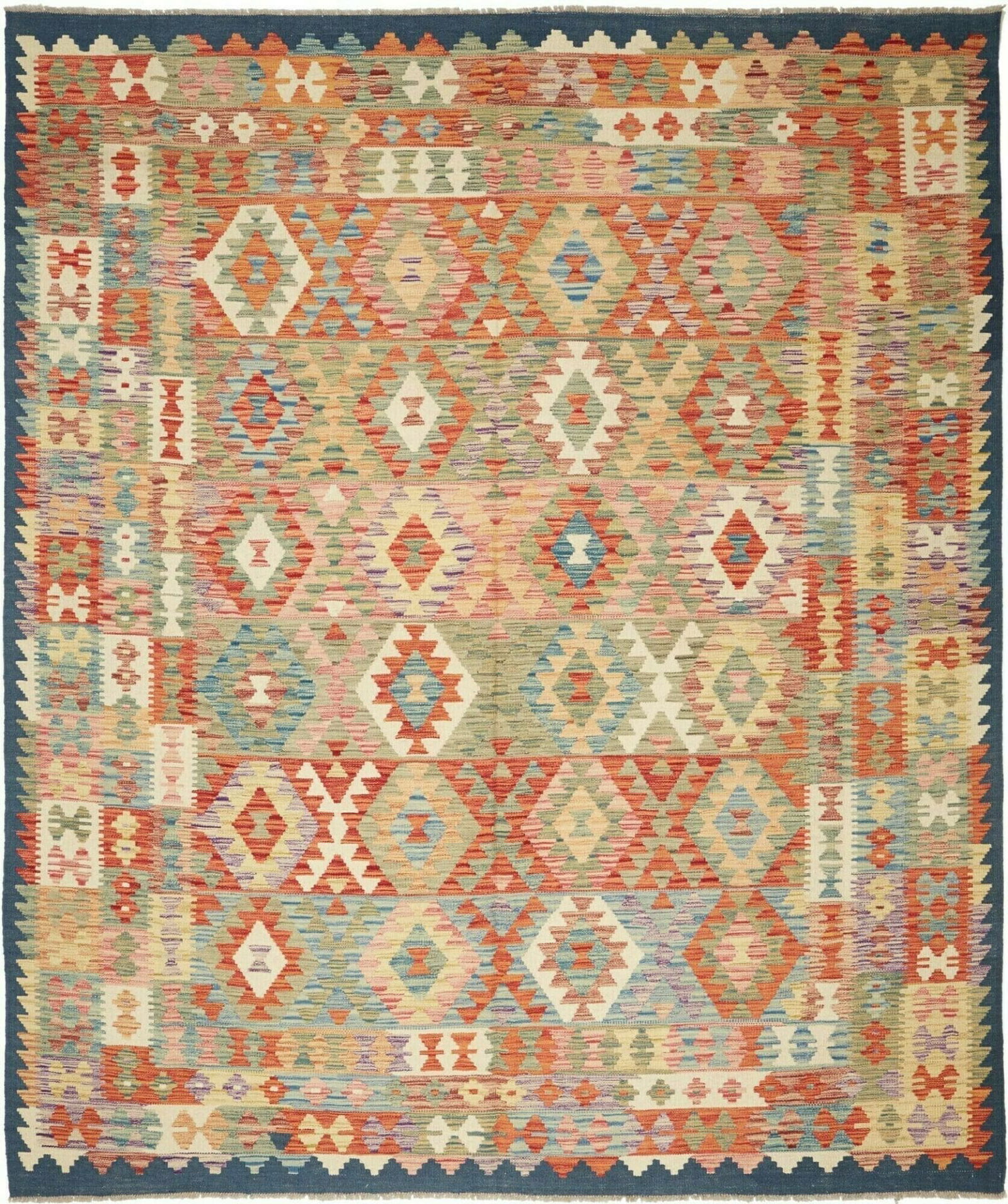 Kelim Teppich 251 x 296cm, handgewebt, rustikales Flair, Wolle
