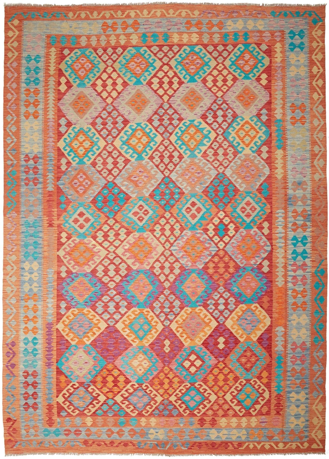 Kelim Teppich 251 x 345 cm – Handgewebt aus Schurwolle, Orientteppich
