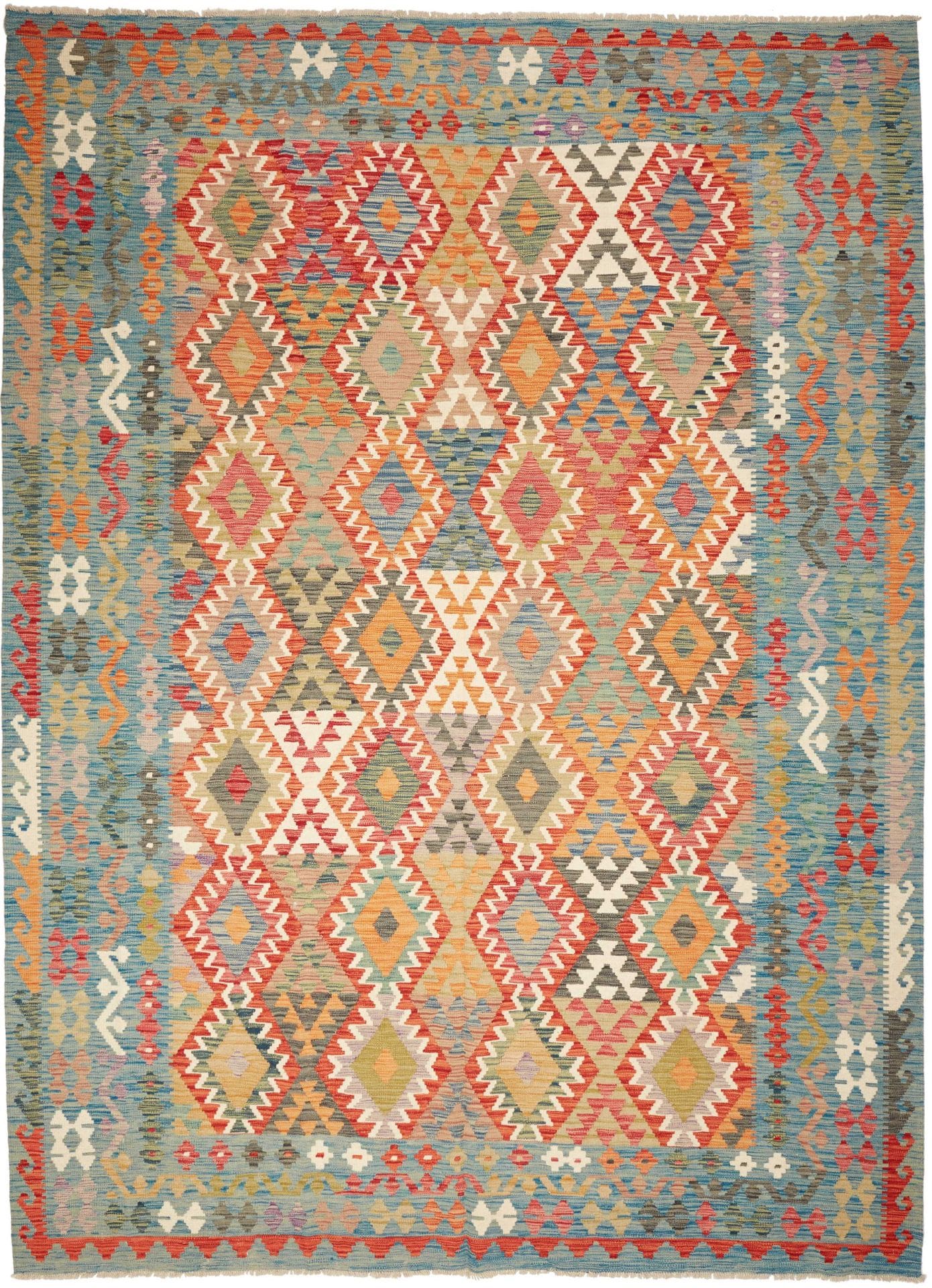 Kelim Teppich 261 x 356 cm – Handgewebt aus Schurwolle, Orientteppich