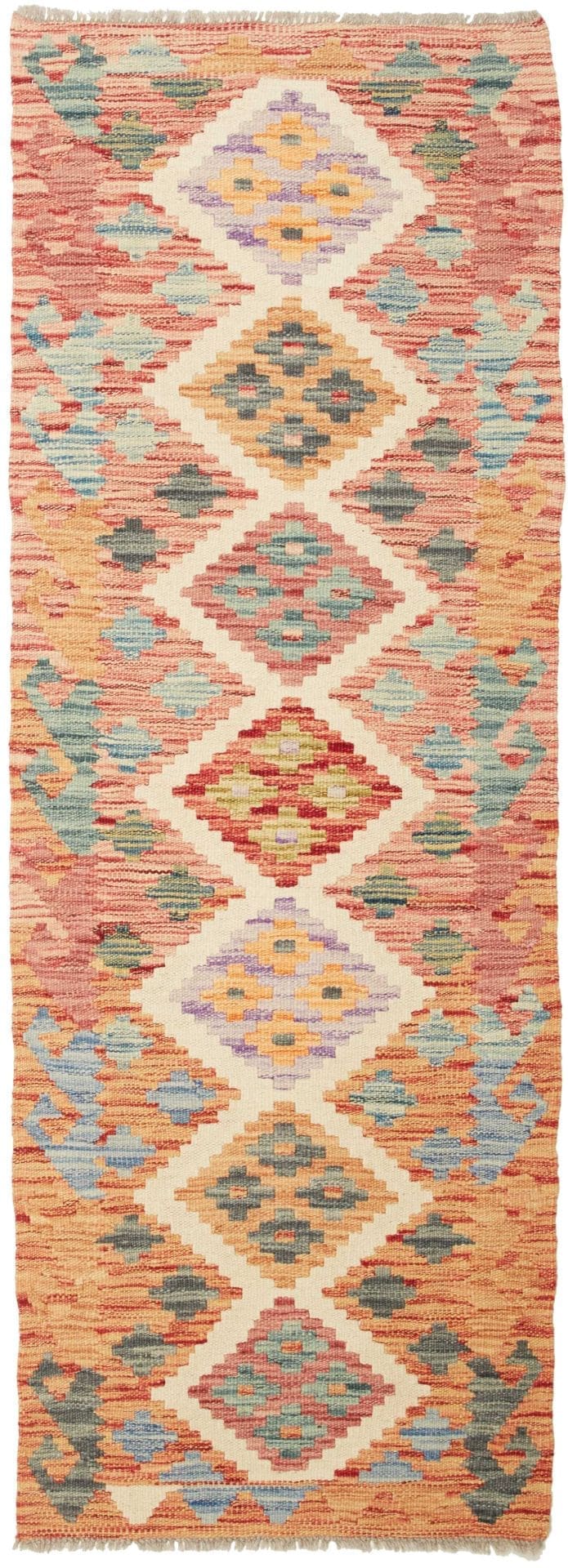 Kelim Teppich 63 x 172 cm – Handgewebt, rustikales Flair, Wolle