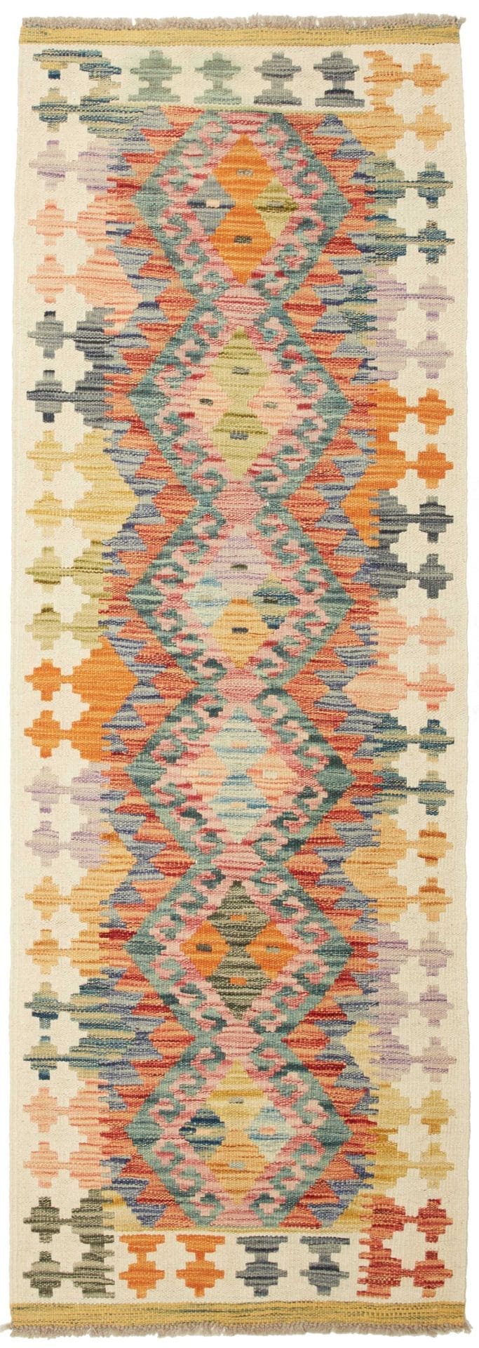 (Verkauft) Kelim Teppich 64 x 178 cm – Handgewebt, rustikales Flair, Wolle