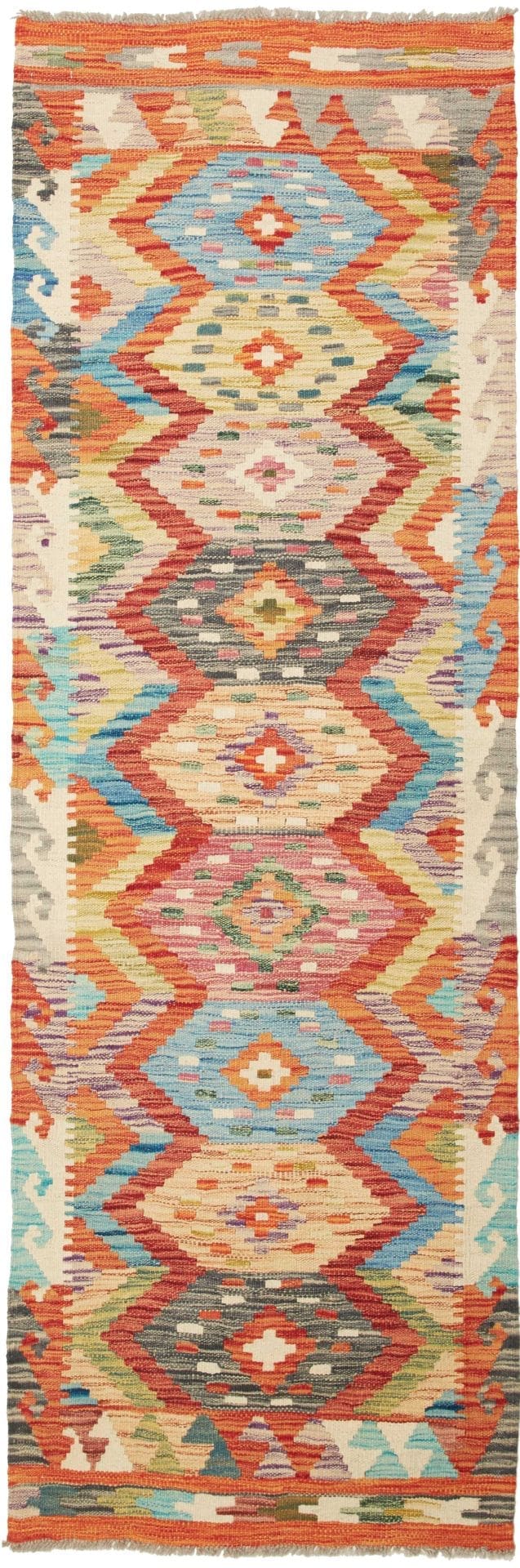 (Verkauft) Kelim Teppich 69 x 199 cm – Handgewebt, rustikales Flair, Wolle