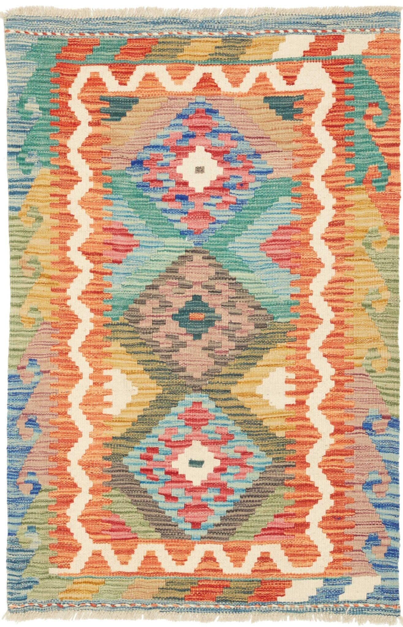 Kelim Teppich 81 x 119 cm aus Schurwolle, handgewebt