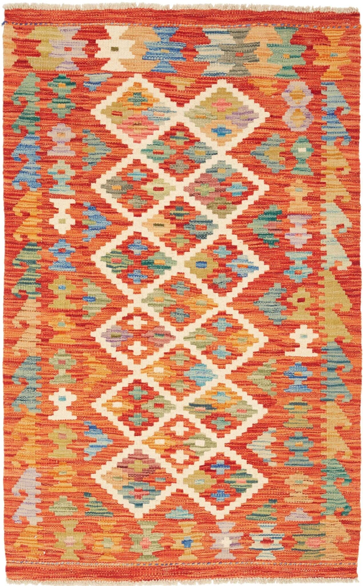 Kelim Teppich 81 x 127 cm - Handgewebt, rustikales Design