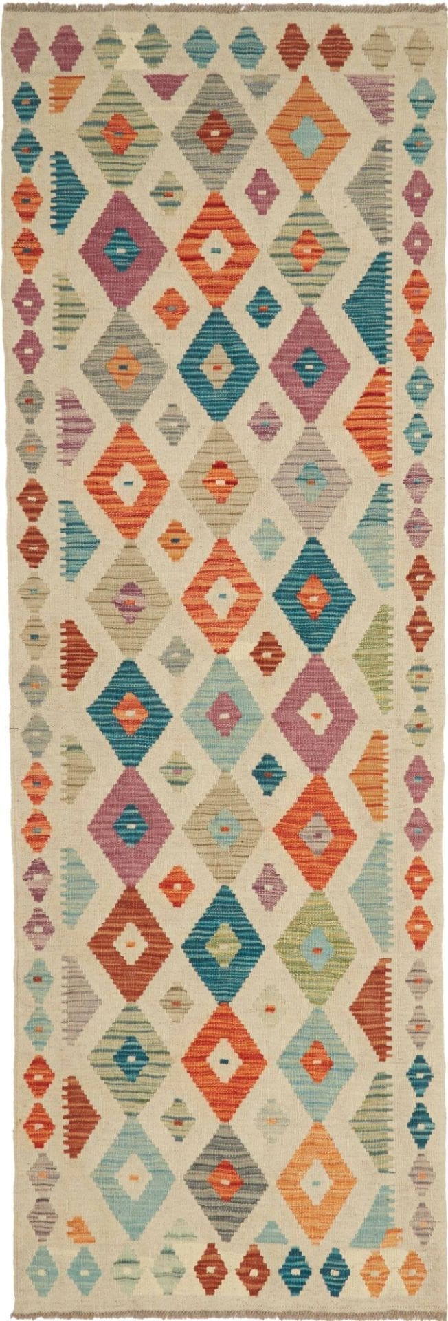 Kelim Teppich 82 x 243 cm aus Schurwolle, handgewebt, Orientteppich