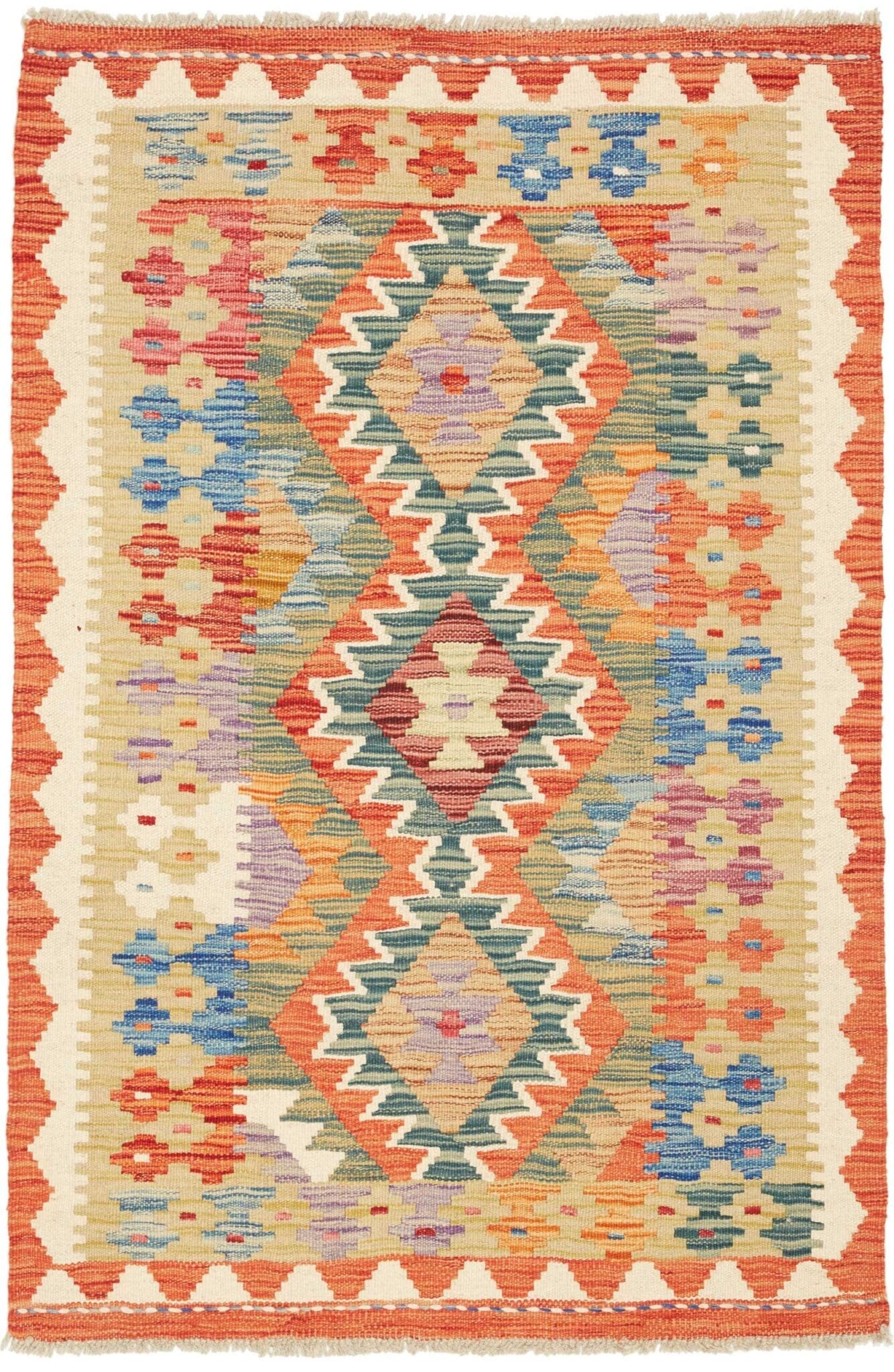 Kelim Teppich 83 x 120 cm | Handgewebt, rustikales Flair