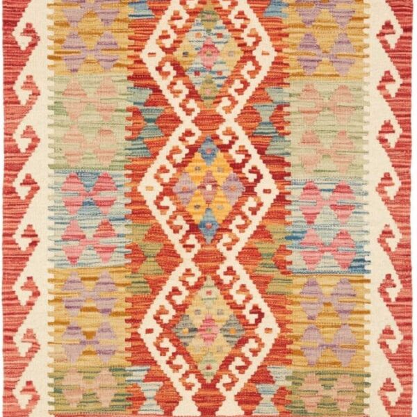 Kelim Teppich 83 x 122cm aus Schurwolle, handgewebt, rustikal