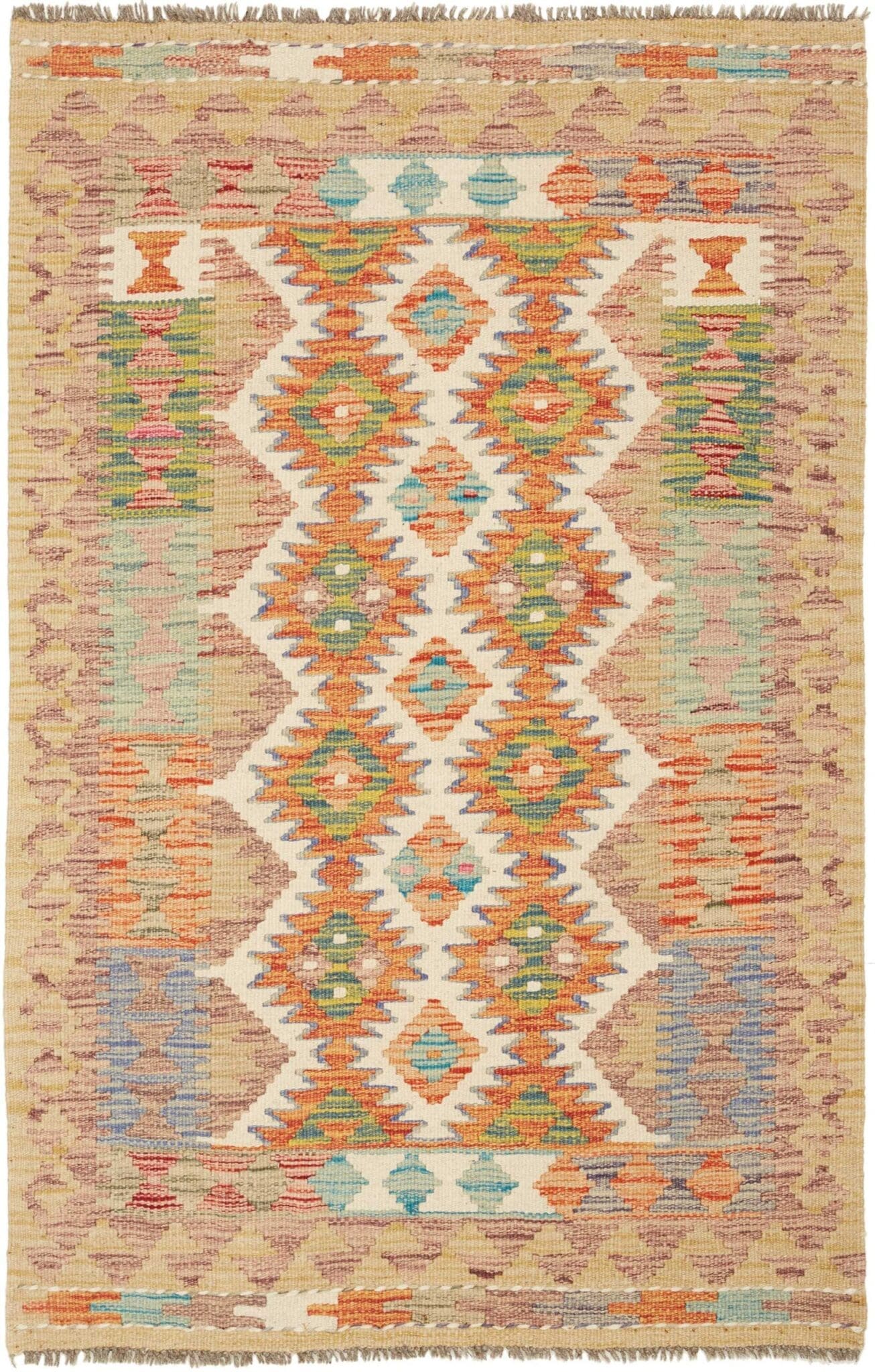 Kelim Teppich 83 x 123 cm, handgewebt, rustikales Flair