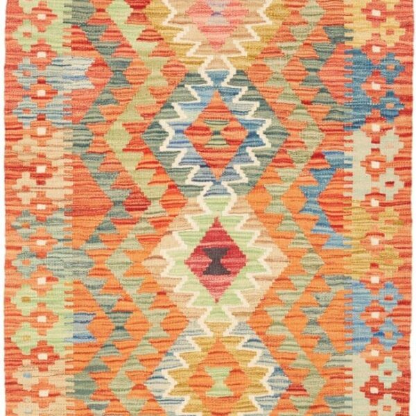 Kelim Teppich 83 x 124cm, handgewebt, rustikales Flair, Wolle