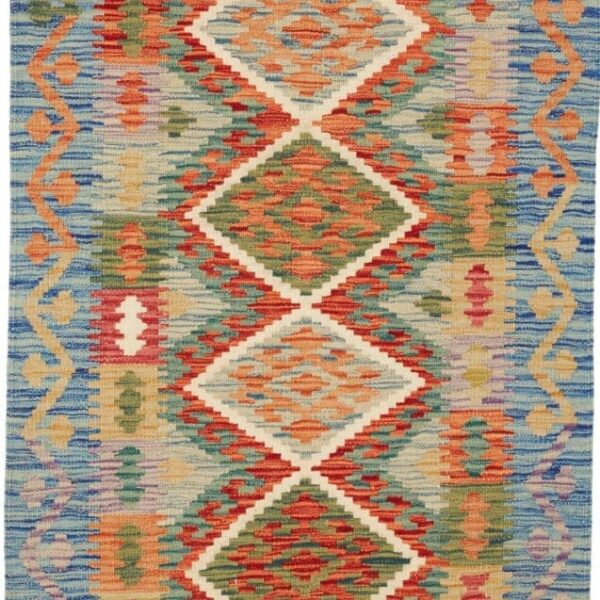Kelim Teppich 83 x 124cm, handgewebt, rustikales Flair, Wolle