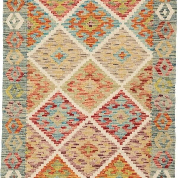 Kelim Teppich 84 x 122 cm, handgewebt, rustikales Flair, Wolle