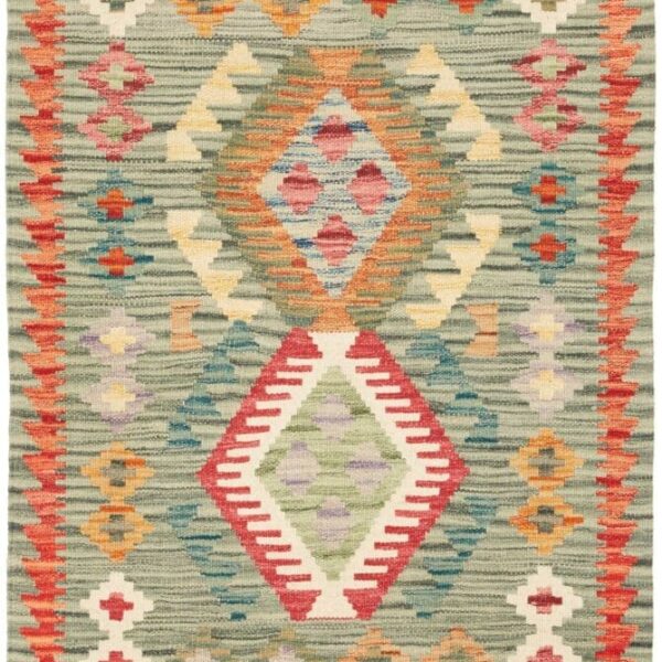 Kelim Teppich 84 x 123cm, handgewebt, rustikales Flair, Wolle