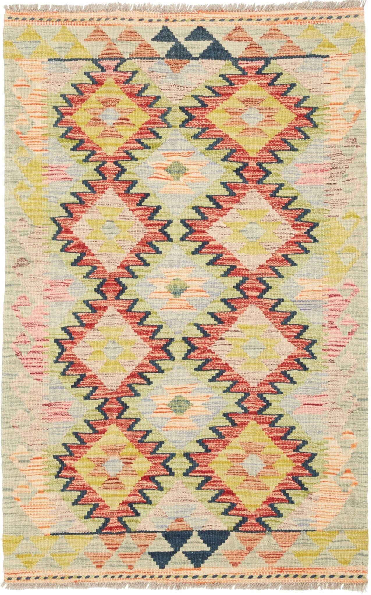 Kelim Teppich 84 x 127 cm – handgewebt, Schurwolle, rustikales Flair