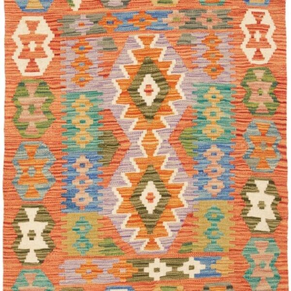 Kelim Teppich 85 x 126 cm, handgewebt, rustikales Design