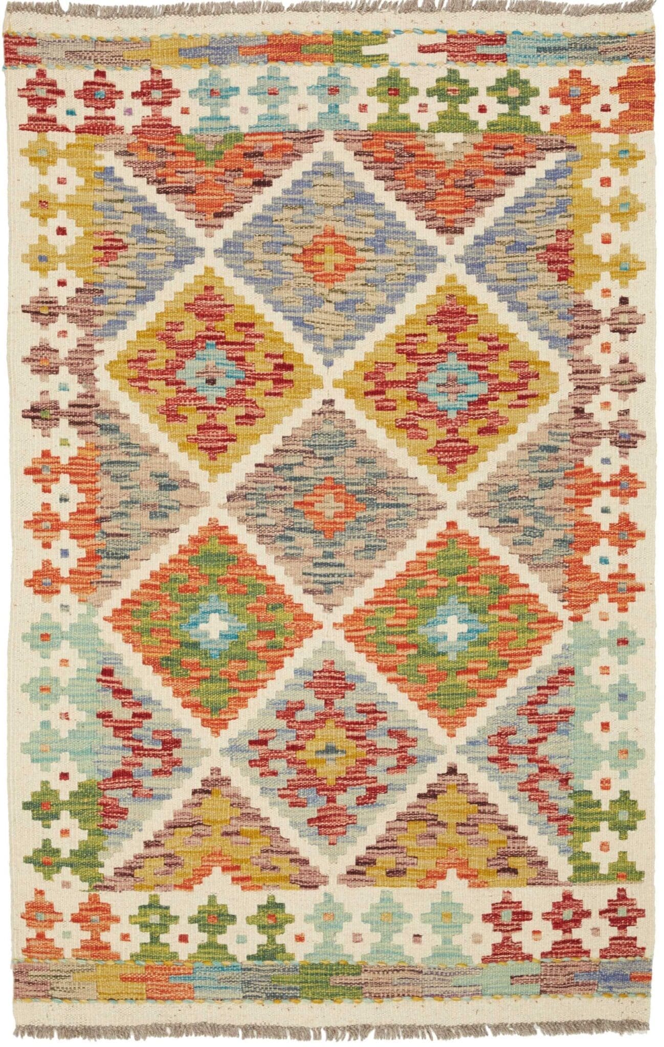 Kelim Teppich 85 x 130 cm aus Schurwolle, handgewebt