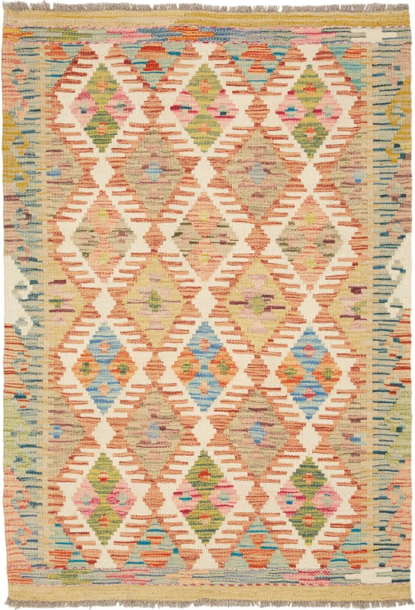 Kelim Teppich 87 x 120 cm, Handgewebt, rustikales Flair