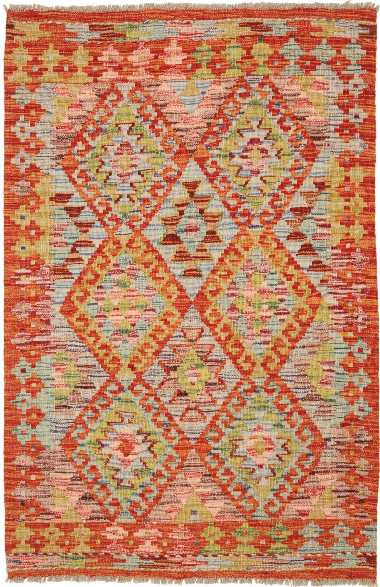 Kelim Teppich 87 x 125 cm, handgewebt, rustikales Design