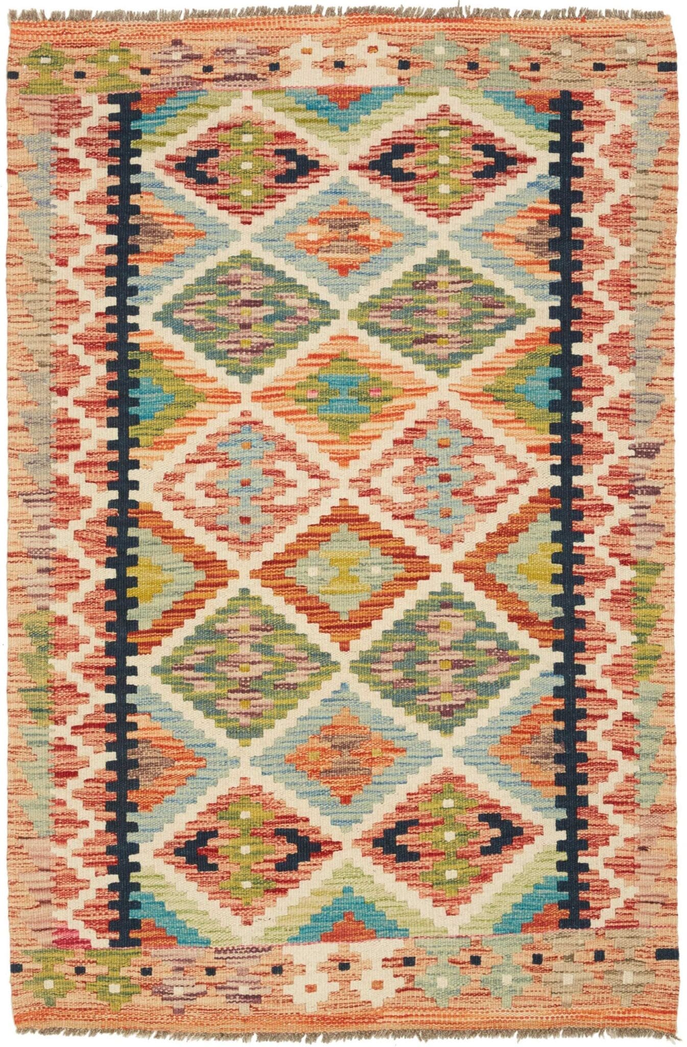 Kelim Teppich 89 x 127 cm, aus Schurwolle, handgewebt