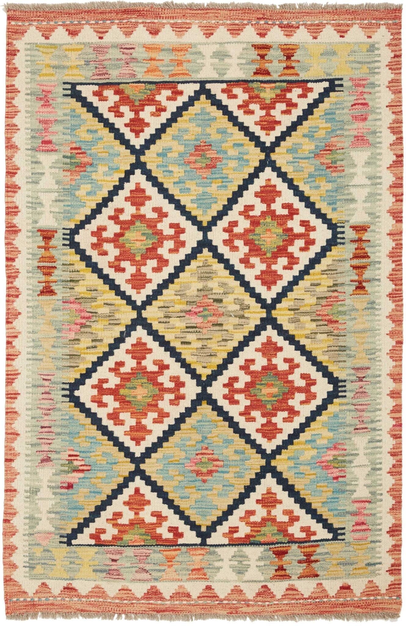 Kelim Teppich 89 x 129 cm - Handgewebt, rustikales Flair