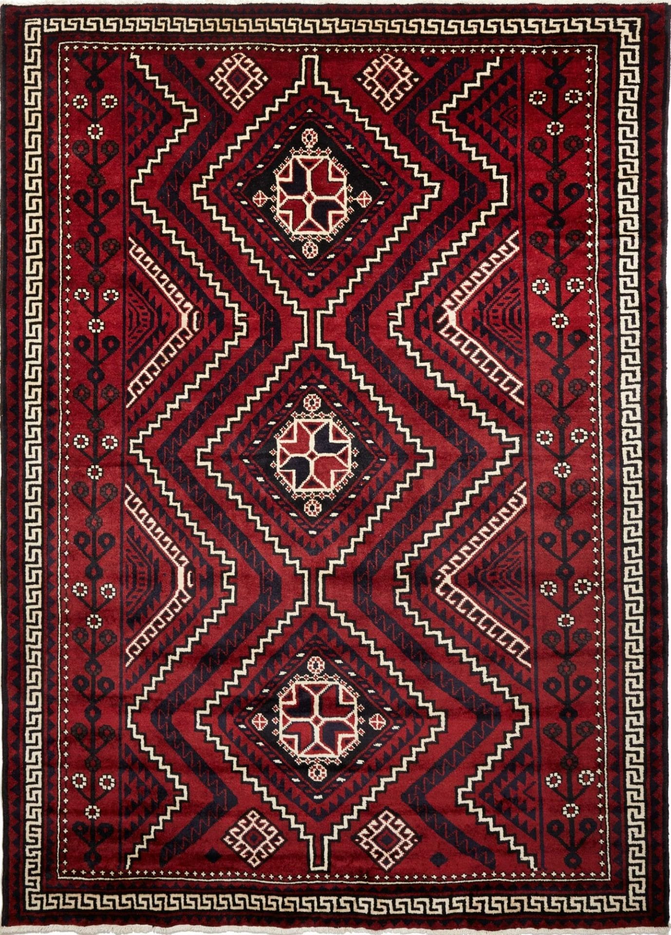 Lori Orientteppich 227 x 306 cm, geometrisches Muster, handgeknüpft