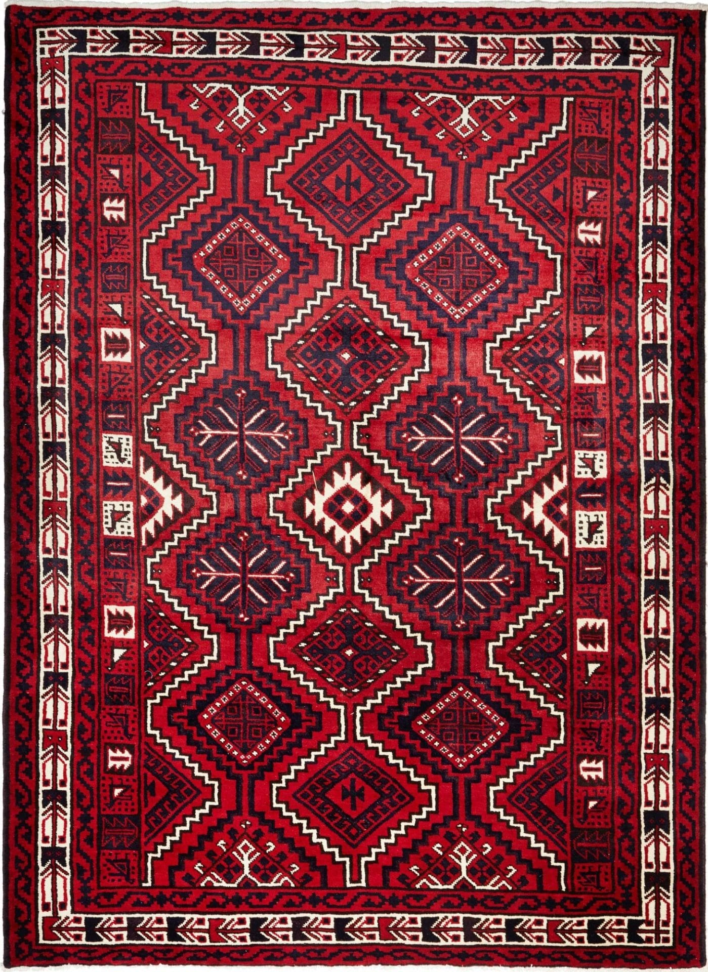 Lori Orientteppich 229 x 306cm, geometrisches Muster, handgeknüpft