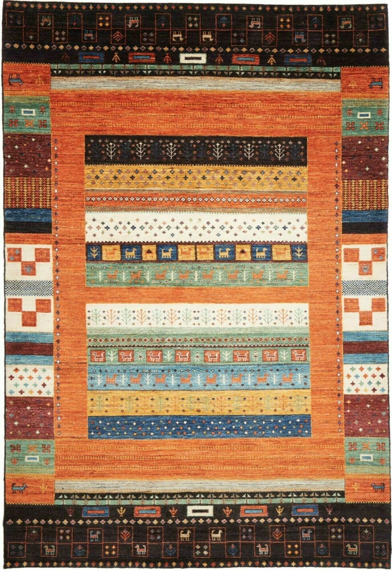 Loribaft Orientteppich 160 x 216 cm aus Schurwolle, handgeknüpft