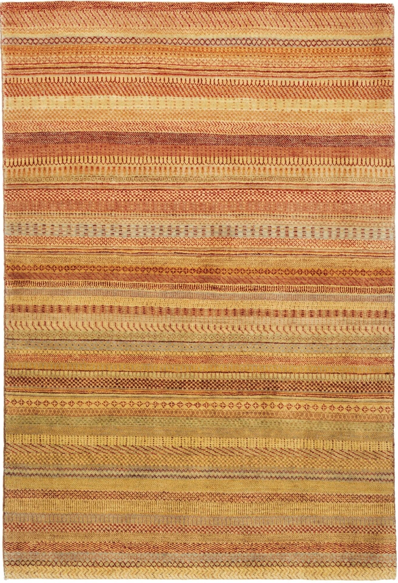 Loribaft Teppich 127 x 187 cm aus Schurwolle, handgeknüpft