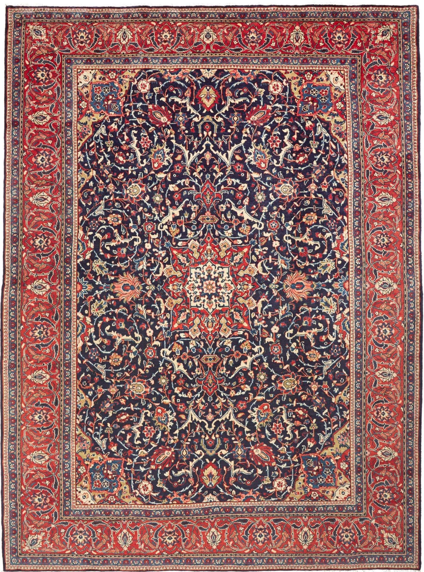 Mahal Teppich 273 x 365 cm, handgeknüpft, florale Muster, Perserteppich