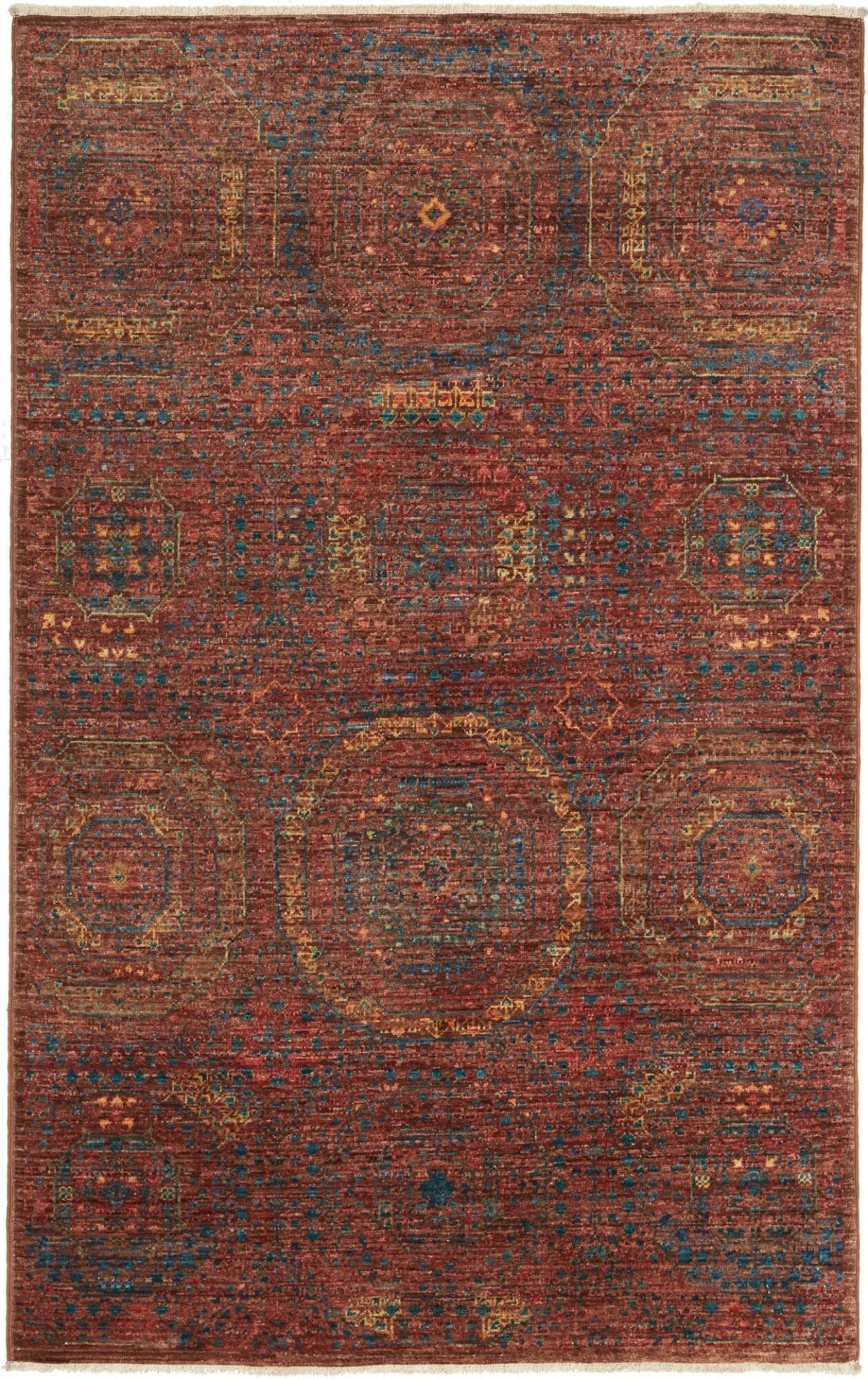 Mamluk Orientteppich 101 x 154 cm - Handgeknüpft, Seide/Wolle