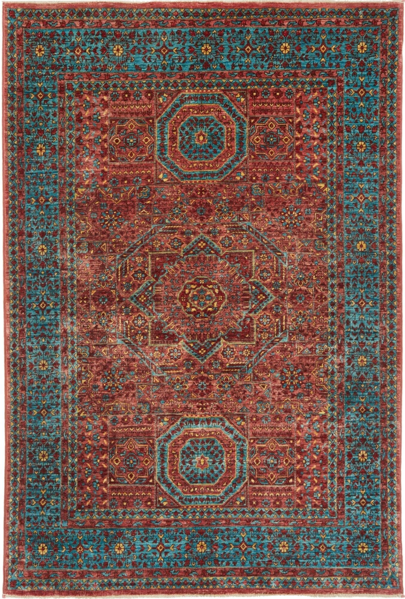 Mamluk Orientteppich 127 x 186 cm - Schurwolle, handgeknüpft