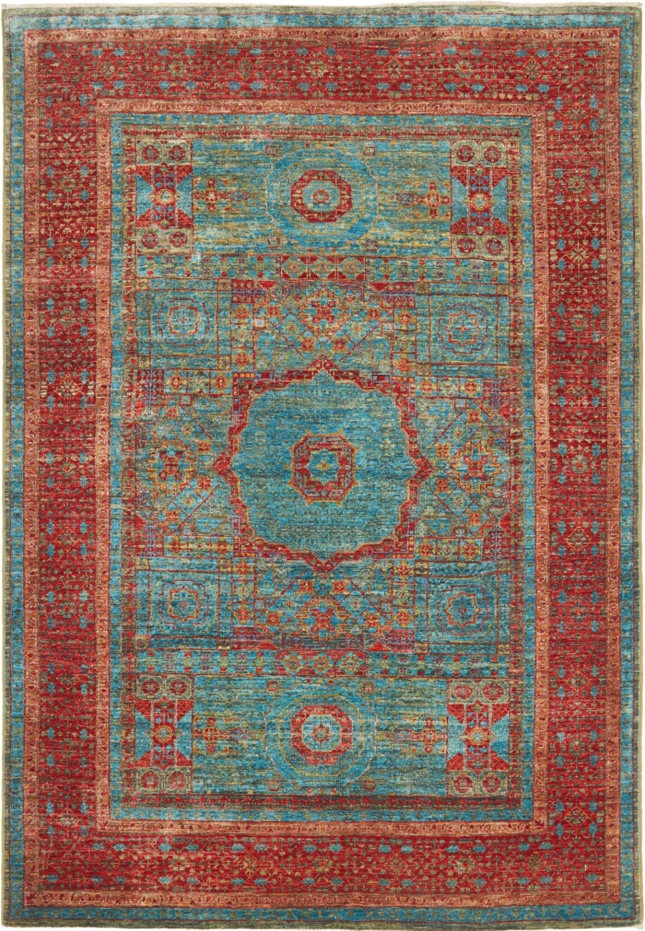Mamluk Orientteppich 129 x 182cm, Seide, handgeknüpft