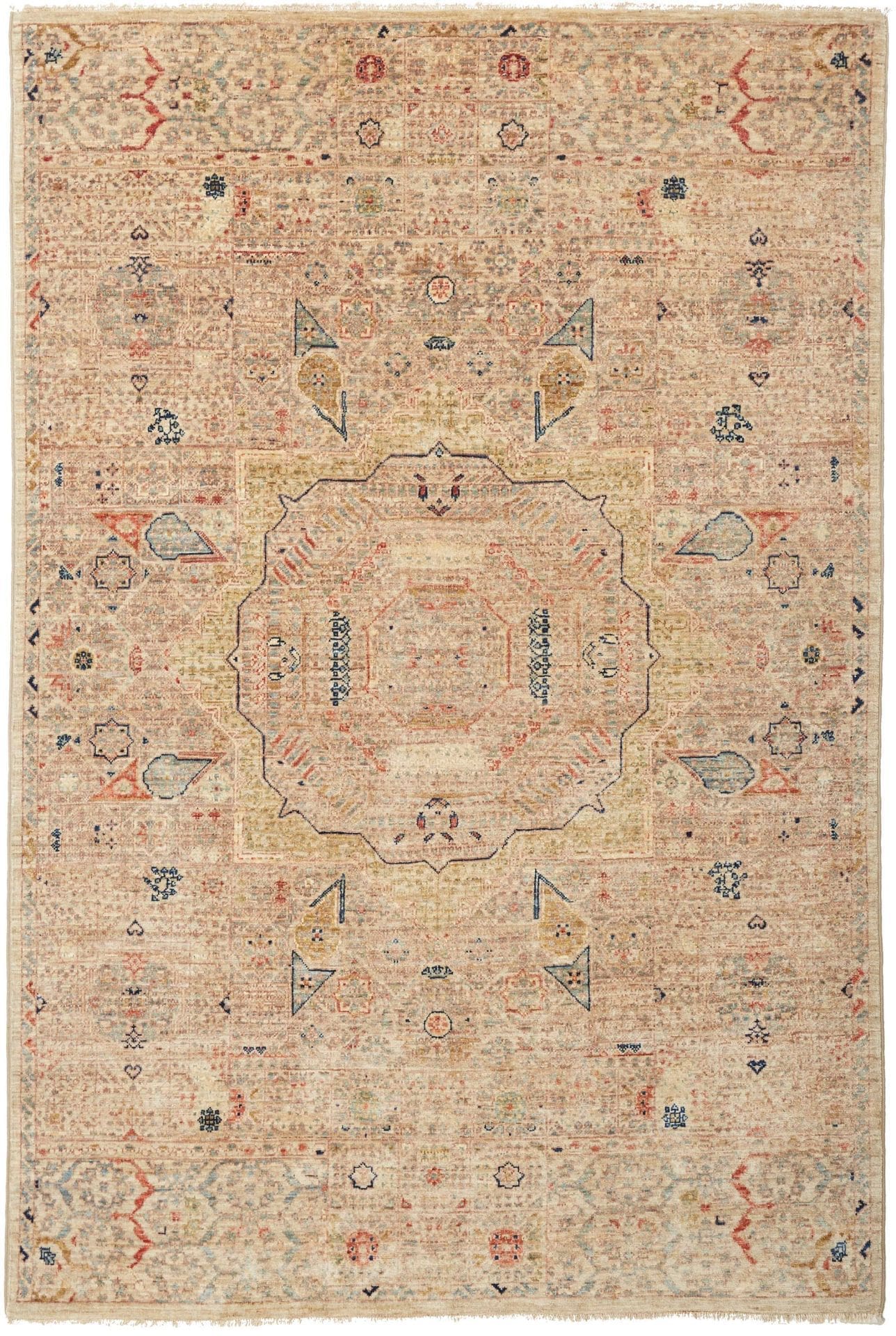 Mamluk Orientteppich 129 x 188cm, handgeknüpft, Schurwolle