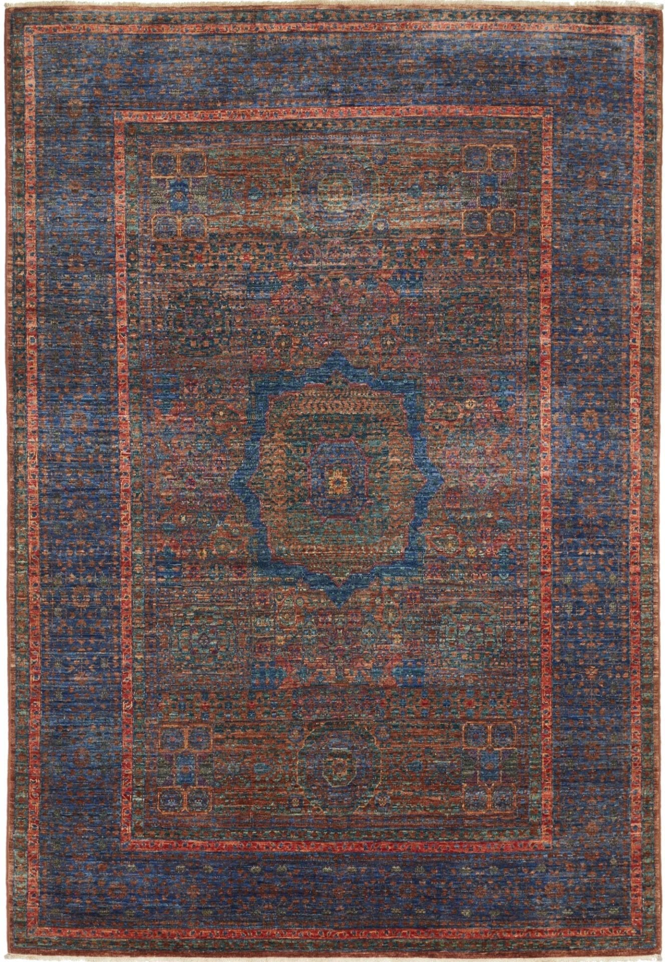 Mamluk Orientteppich 148 x 207 cm, Schurwolle, handgeknüpft