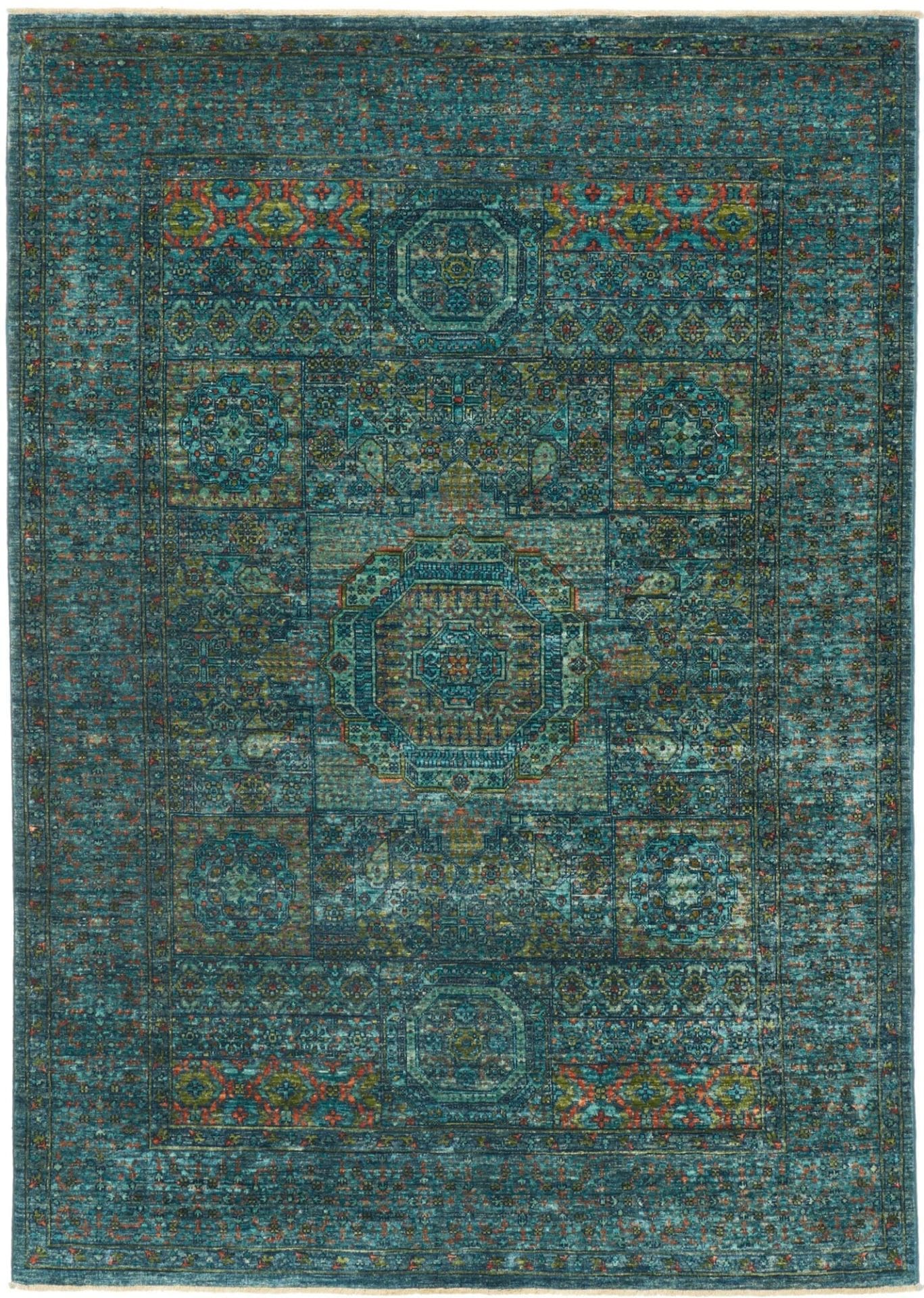 Mamluk Orientteppich 149 x 208cm, handgeknüpft, hochwertige Schurwolle