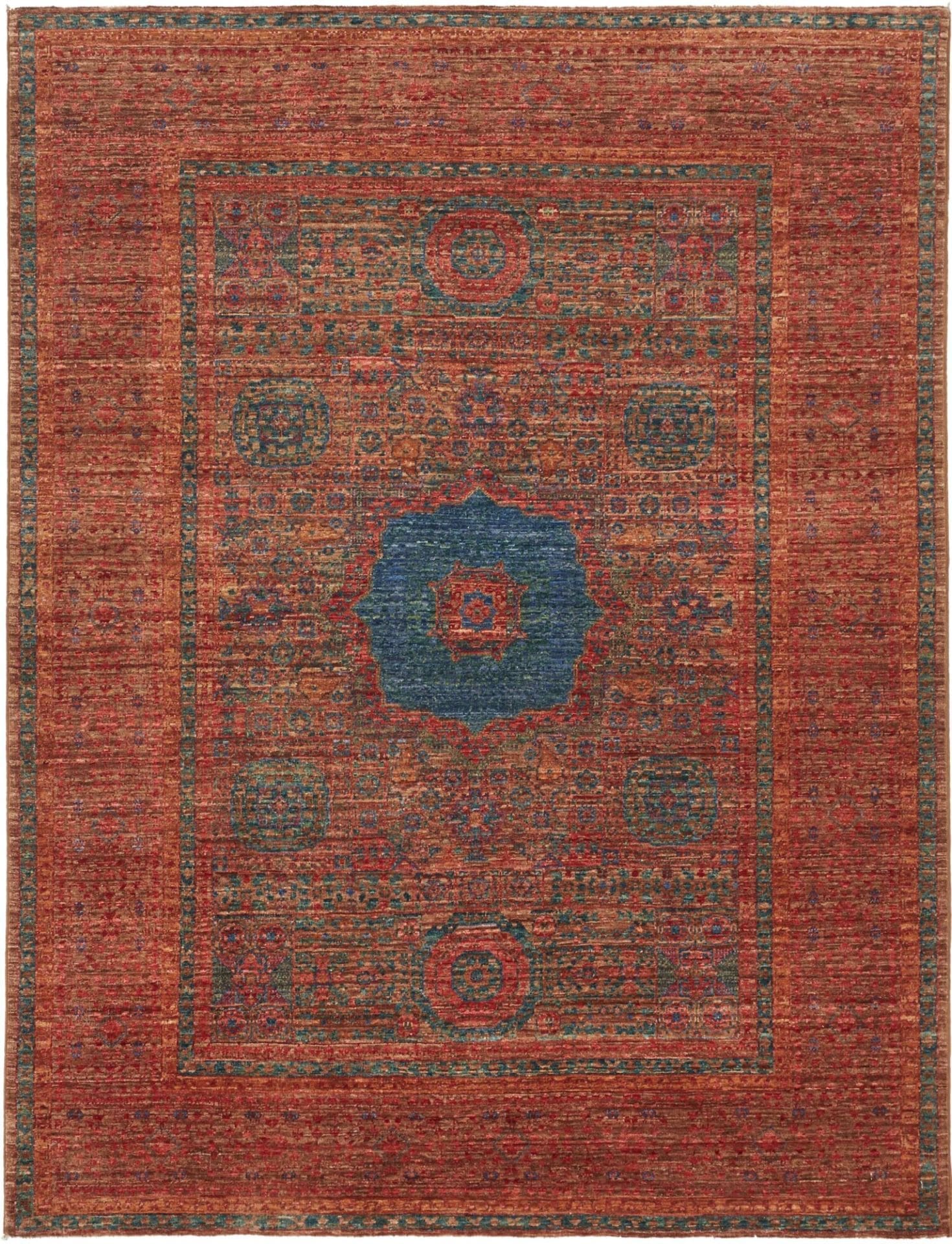 Mamluk Orientteppich 150 x 194 cm - Handgeknüpft, Seide, Wolle