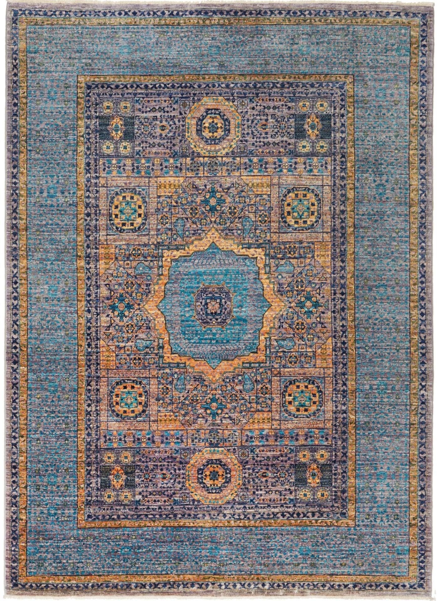Mamluk Orientteppich 152 x 203 cm, Seide, handgeknüpft