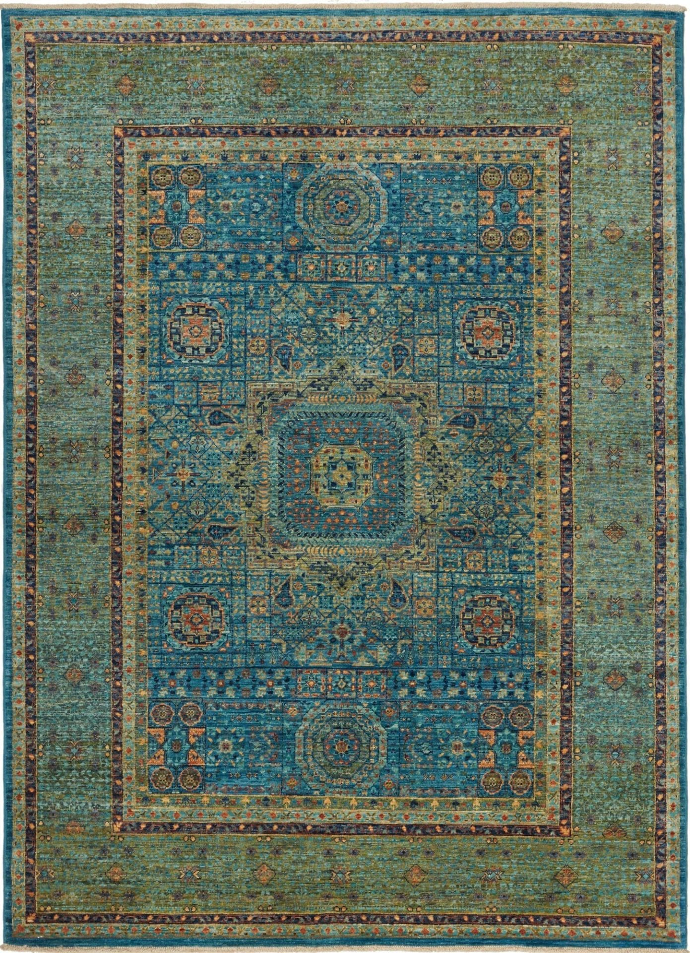 Mamluk Orientteppich 152 x 206 cm aus Schurwolle, handgeknüpft