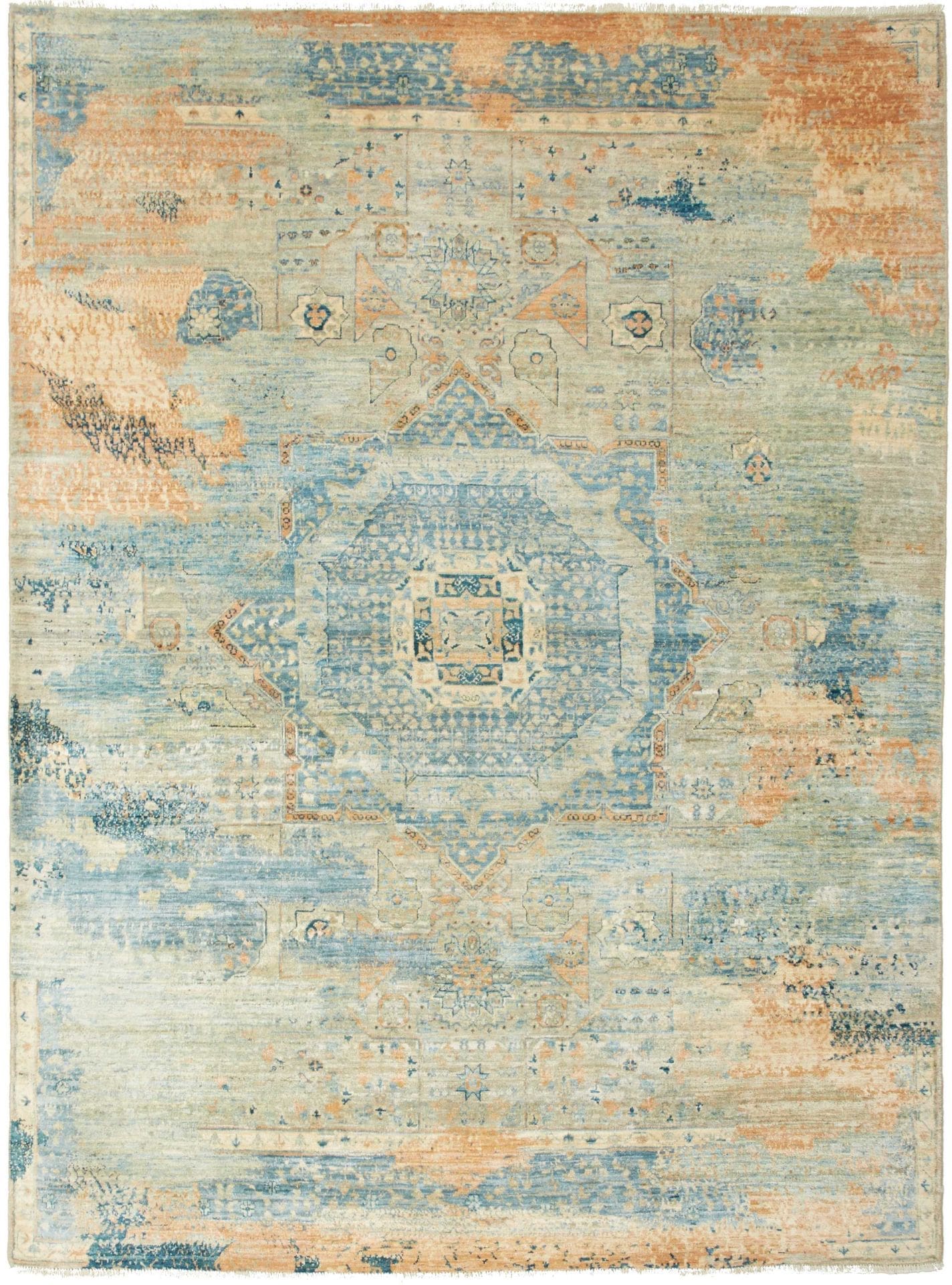 Mamluk Orientteppich 153 x 202 cm, handgeknüpft, Seide/Wolle